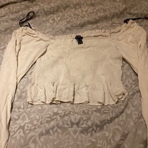 White flowy crop top. size L.